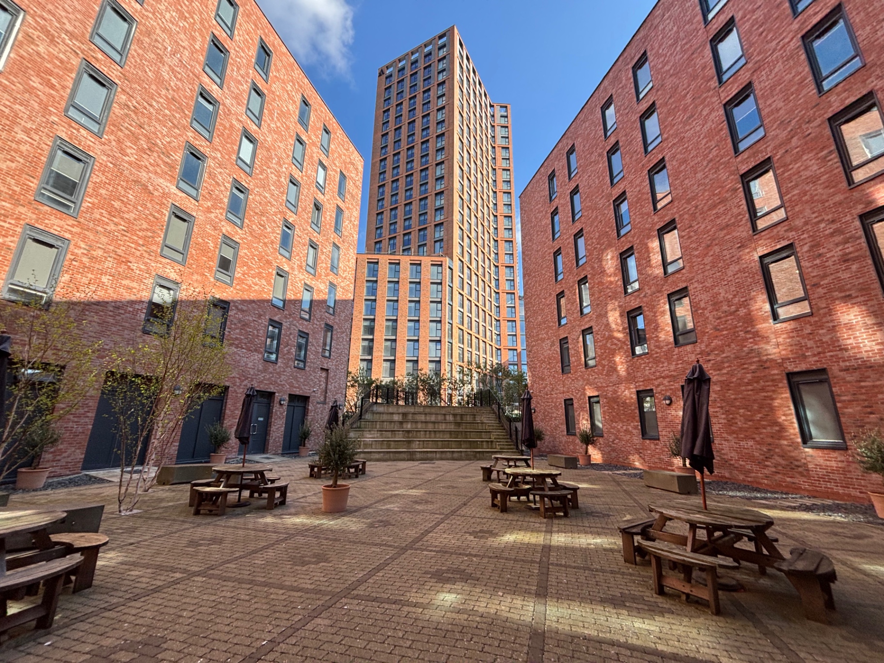 Commercial residential courtyard maintained by CGC Services