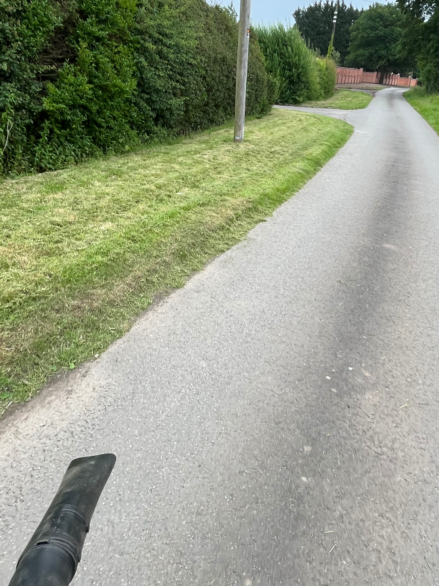 Roadside grass verge mowing